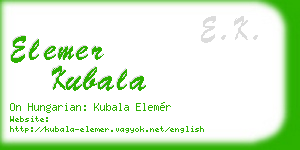elemer kubala business card